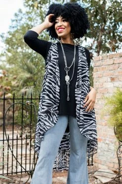 006 Vibe High Low Vest - Zebra
