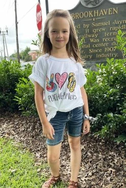 Mark Tee New Graphic Tees Peace Love FLIP FLOPS Graphic Tee - Youth