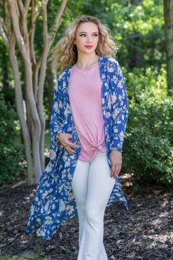 024 Cool Water Flowers Kimono