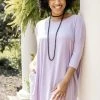 Zen New Basics Do Wah Diddy Dolman Tunic - Lavender Thistle