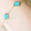 Ave Zoe Turquoise Quatrefoil Anklet
