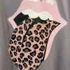 Mark Tee Glitter Leopard Kiss Graphic Tee