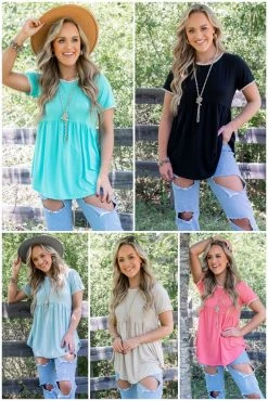 001 New Basics Casually Chic Babydoll Top