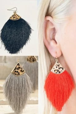 036 Leopard Feathers Earrings
