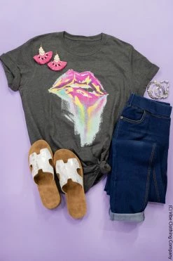 L&B New Graphic Tees JEM Lips Graphic Tee