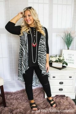 006 Vibe High Low Vest - Zebra